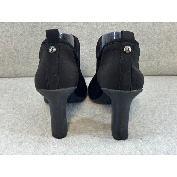 AK Anne Klein Sport Kerry - Black Round Toe PULL ON Ankle Bootie Heels - 10M - Picture 3 of 8